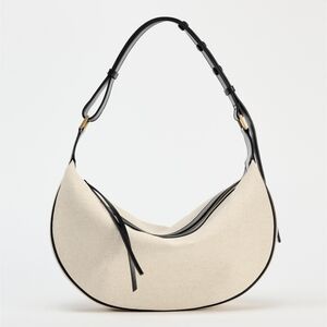 Zara Cream and Black Shoulder Bag